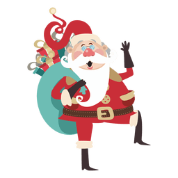 Dibujos animados de santa claus con regalos Diseño PNG