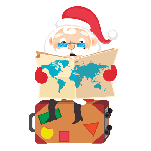 Papai Noel segurando um mapa Desenho PNG