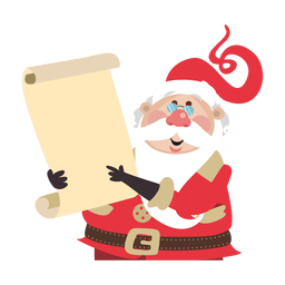 Santa claus holding scroll PNG Design