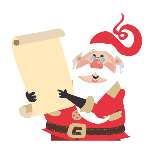 Papai Noel segurando um pergaminho Desenho PNG
