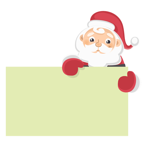 Weihnachtsmann hält Texttafel PNG-Design