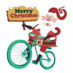 Weihnachtsmann fährt Fahrrad PNG-Design