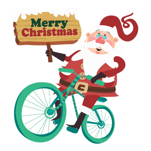 Weihnachtsmann f?hrt Fahrrad PNG-Design
