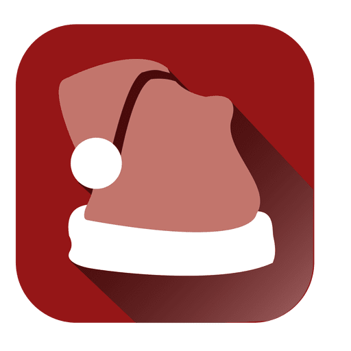 Rote quadratische Ikone der Weihnachtsm?tze PNG-Design