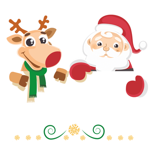 Download Santa Reindeer Holding Message Transparent Png Svg Vector File PSD Mockup Templates