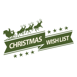 Santa sleigh christmas wishlist label PNG Design