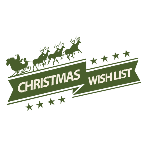 Weihnachtsschlitten Weihnachtswunschliste Etikett PNG-Design
