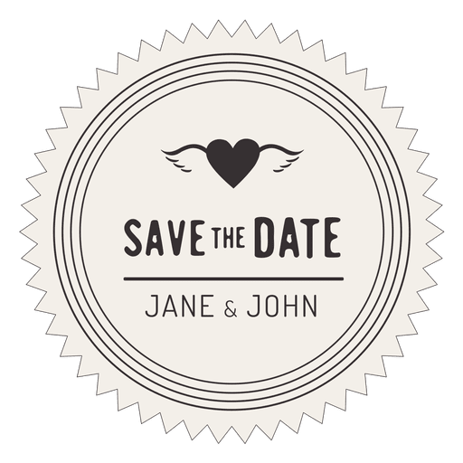 Save the date retro badge PNG Design