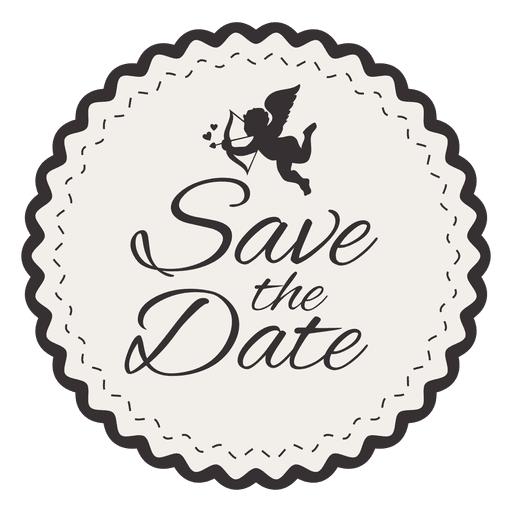 Save the date round badge PNG Design