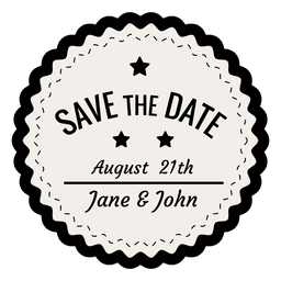 Save the date vintage badge
