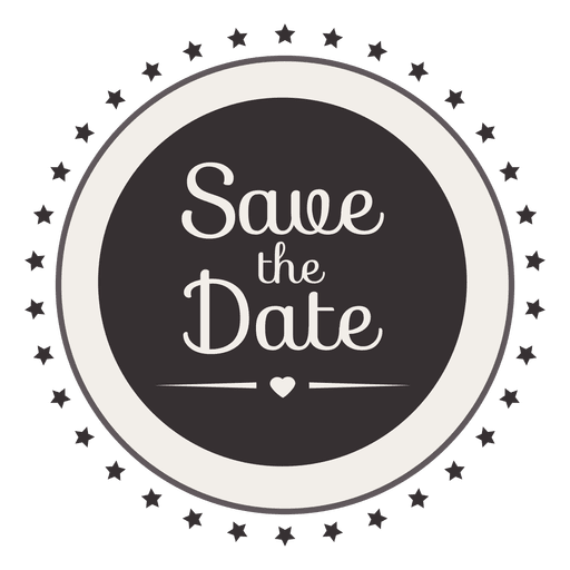 Save the date stars badge PNG Design