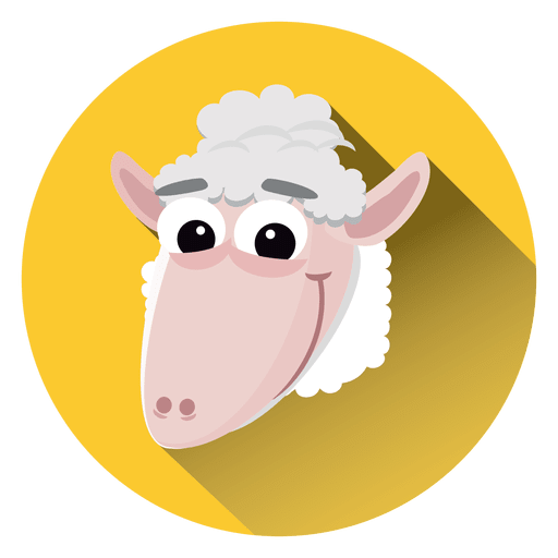 Sheep cartoon circle icon