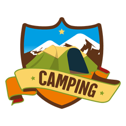 Shield camping retro badge PNG Design