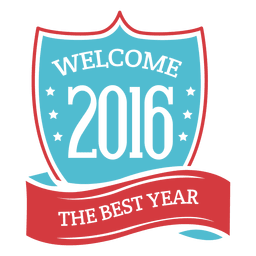Distintivo de fita escudo ano novo 2016 Desenho PNG