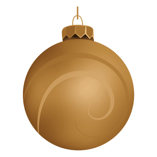 Shiny golden christmas bauble PNG Design