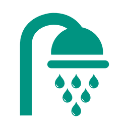 Ícone verde plano do chuveiro Desenho PNG