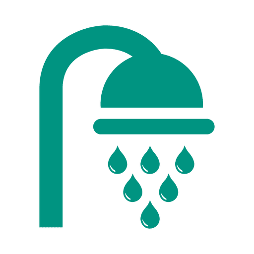 Icono de ducha plana verde