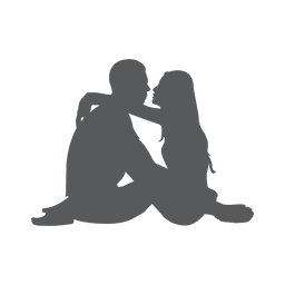 Casal romântico sentado Desenho PNG