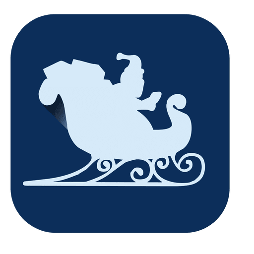 Sleigh flat square icon PNG Design