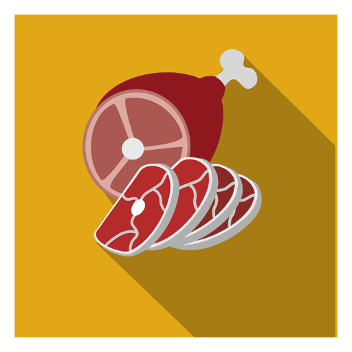 Sliced chicken square icon PNG Design