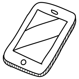 Icono de teléfono inteligente dibujado a mano Diseño PNG