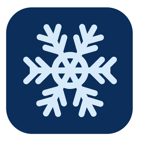 Snowflake blue square icon