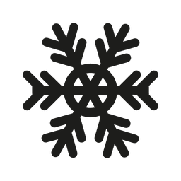 Silhueta de ícone plana de floco de neve Desenho PNG