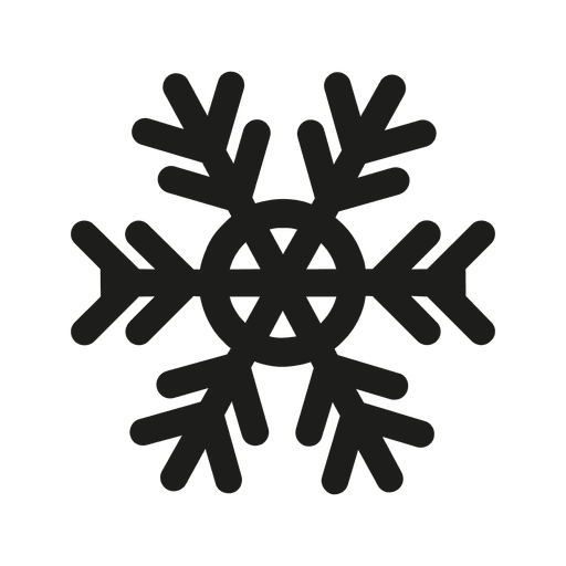 Silueta de icono plano de copo de nieve Diseño PNG