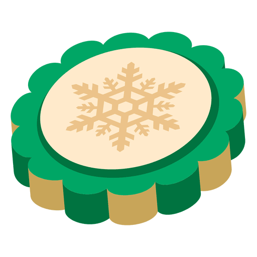 Grüne 3D-Münze der Schneeflocke PNG-Design