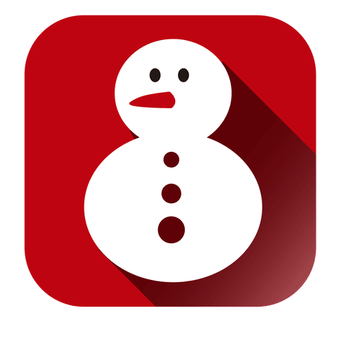 Snowman doll square icon