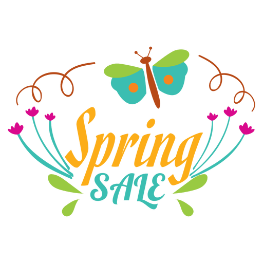 Spring sale floral label PNG Design