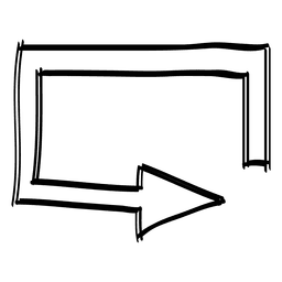 Square bottom direction arrow PNG Design