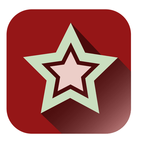 Star red square icon PNG Design
