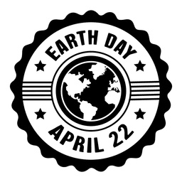 Etiqueta redonda del día de la tierra Diseño PNG
