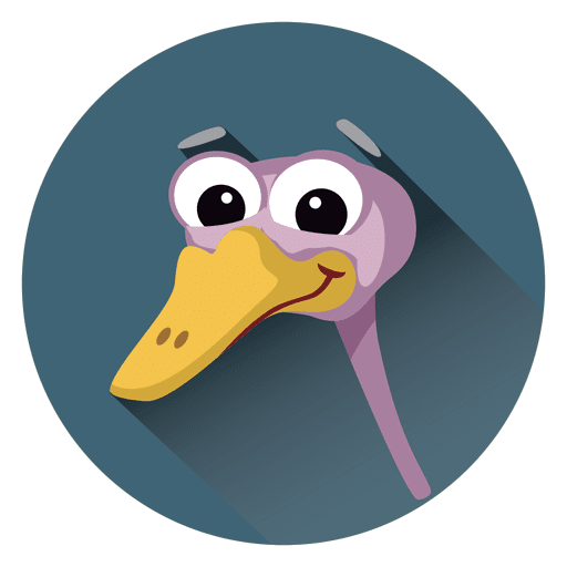 Stork cartoon circle icon PNG Design