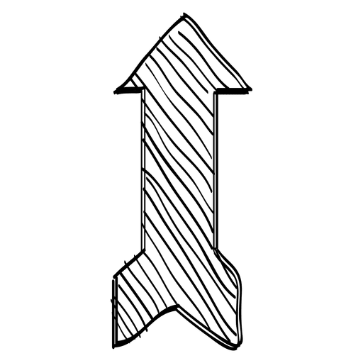 Desenho de seta de fita de listras