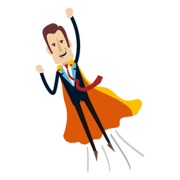 Dibujos animados de empresario de superhéroe Diseño PNG