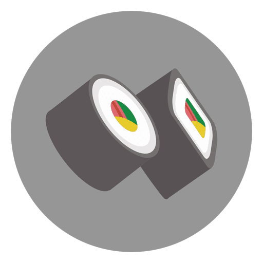 Icono de dibujos animados de círculo de sushi Diseño PNG