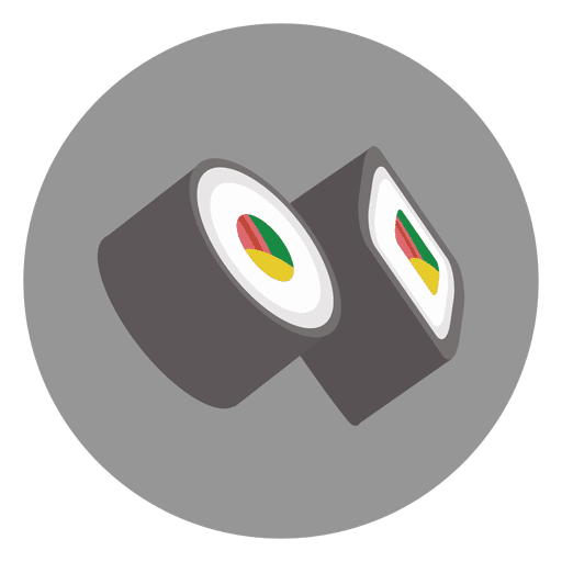 Icono de dibujos animados de c?rculo de sushi Diseño PNG