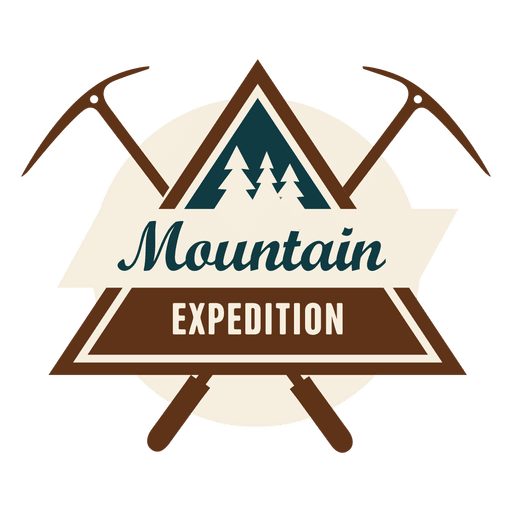 Triangled mountain expedition badge PNG Design