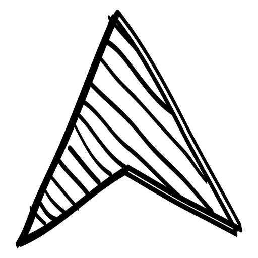 Flecha triangular con cursor de dibujo. Diseño PNG