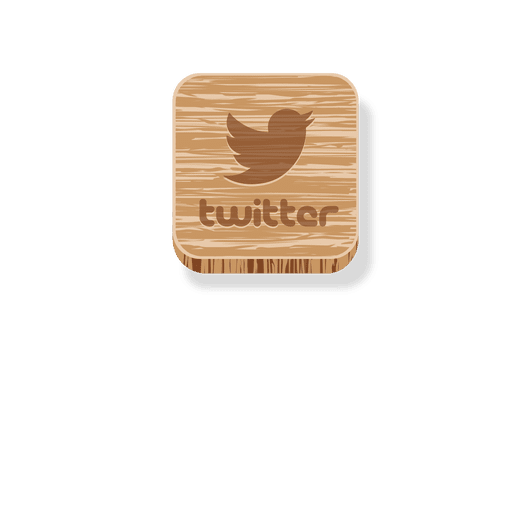 Twitter wooden square icon PNG Design