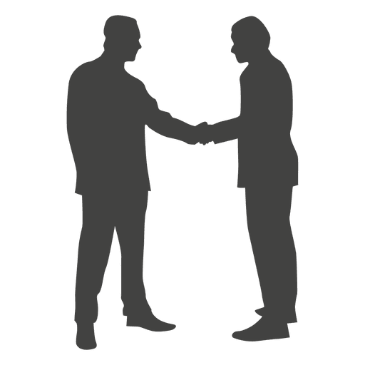 Two businessmen shaking hands silhouette PNG Design