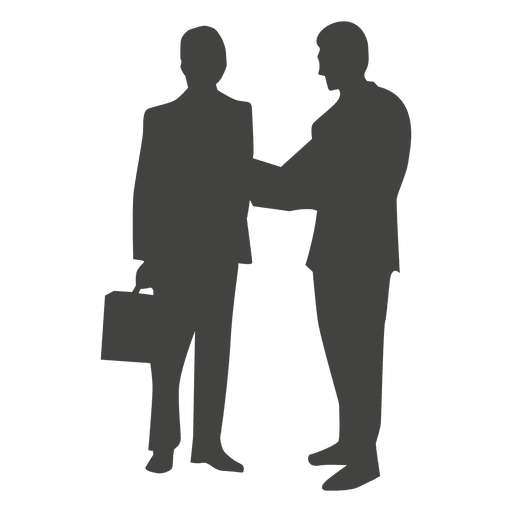 Two businessmen talking silhouette