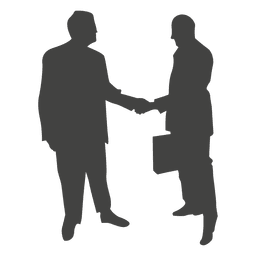 Two businessmen shaking talking silhouette PNG Design Transparent PNG