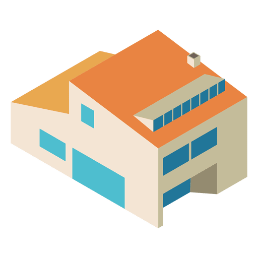 Two story isometric house PNG Design