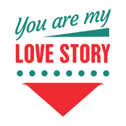 Rótulo de história de amor tipográfico Rótulo de história de amor tipográfico