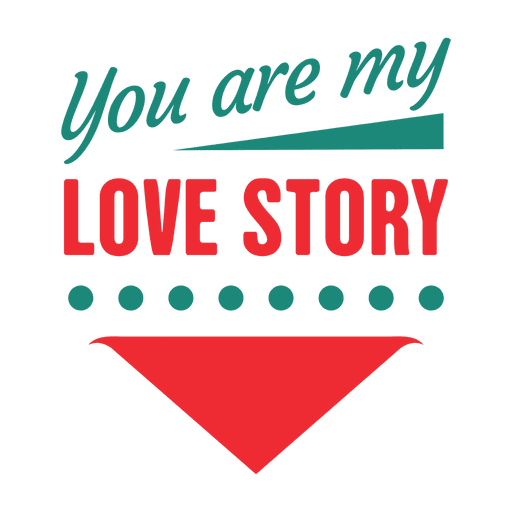 Typographical love story label