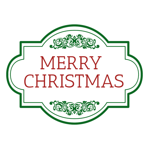 Vintage rounded christmas seal PNG Design
