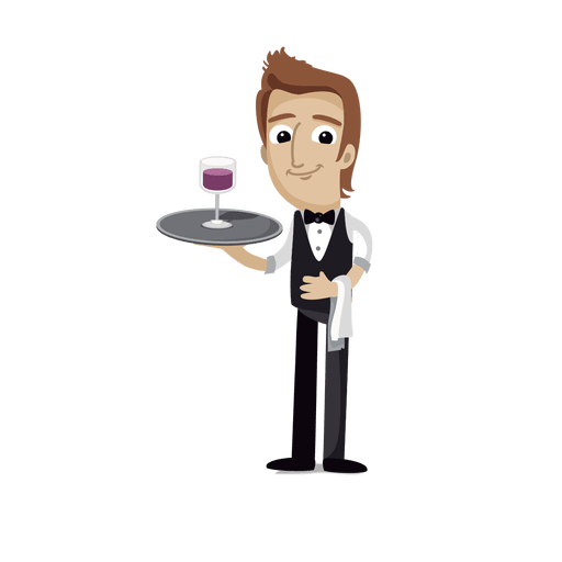 Waiter profession cartoon.svg PNG Design